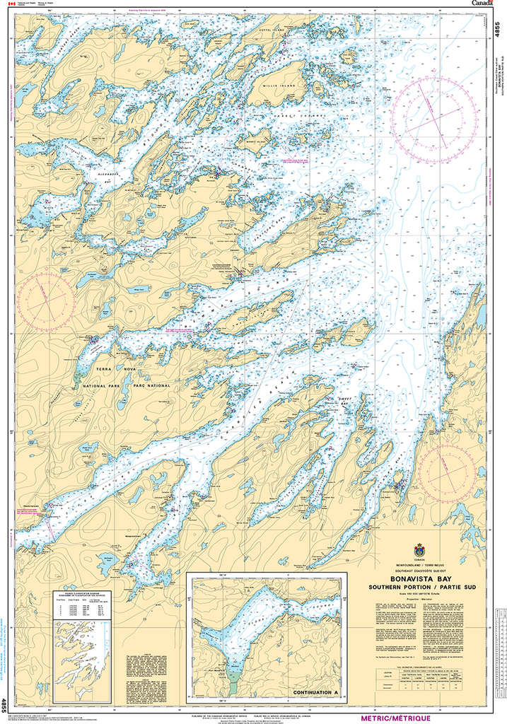 CHS Print-on-Demand Charts Canadian Waters-4855: Bonavista Bay: Southern Portion / Partie sud, CHS POD Chart-CHS4855