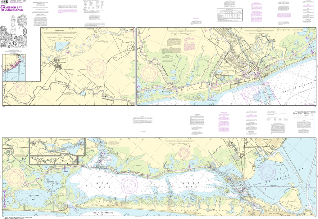 NOAA Chart 11322: Intracoastal Waterway - Galveston Bay to Cedar Lakes