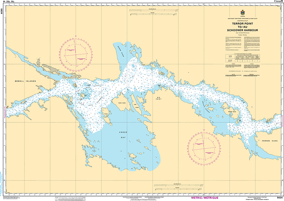 CHS Print-on-Demand Charts Canadian Waters-5624: Terror Point to/au Schooner Harbour, CHS POD Chart-CHS5624