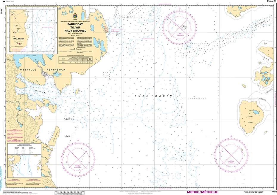 CHS Print-on-Demand Charts Canadian Waters-7485: Parry Bay to/au Navy Channel, CHS POD Chart-CHS7485