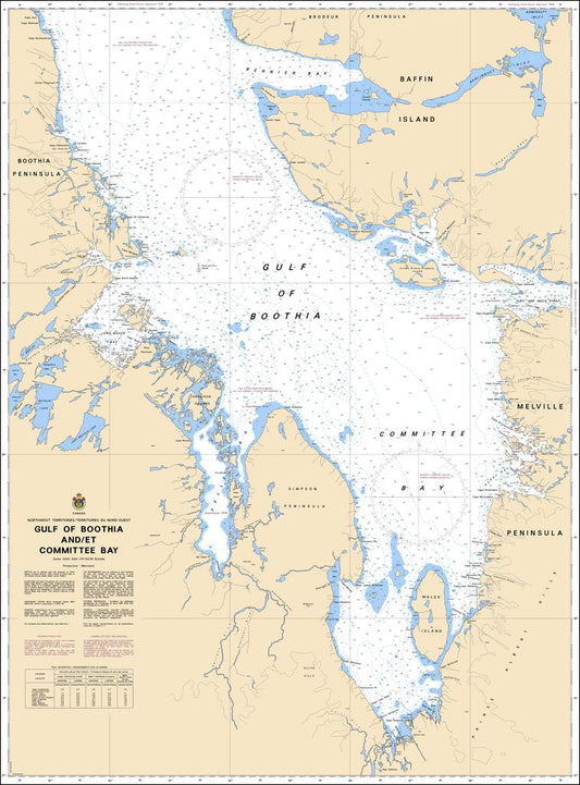 CHS Chart 7502: Gulf of Boothia and/et Committee Bay