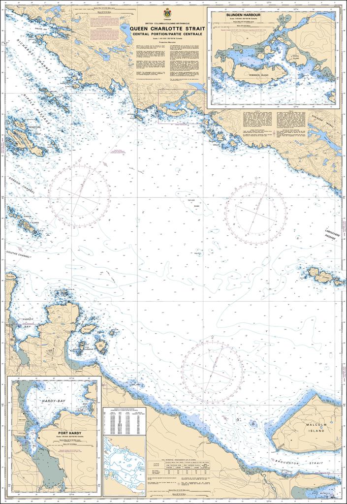 CHS Chart 3548: Queen Charlotte Strait, Central Portion/Partie Centrale