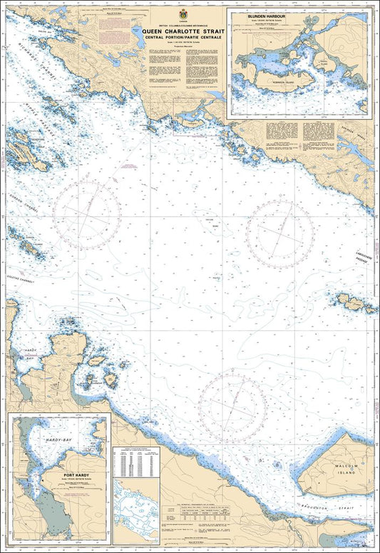 CHS Chart 3548: Queen Charlotte Strait, Central Portion/Partie Centrale