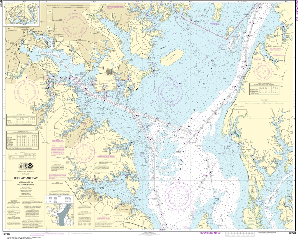 NOAA Chart 12278: Chesapeake Bay - Approaches to Baltimore Harbor