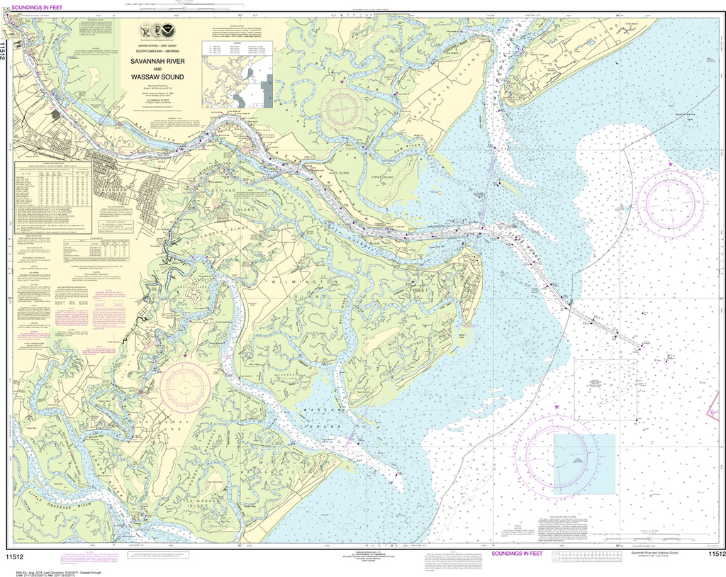NOAA Chart 11512: Savannah River and Wassaw Sound
