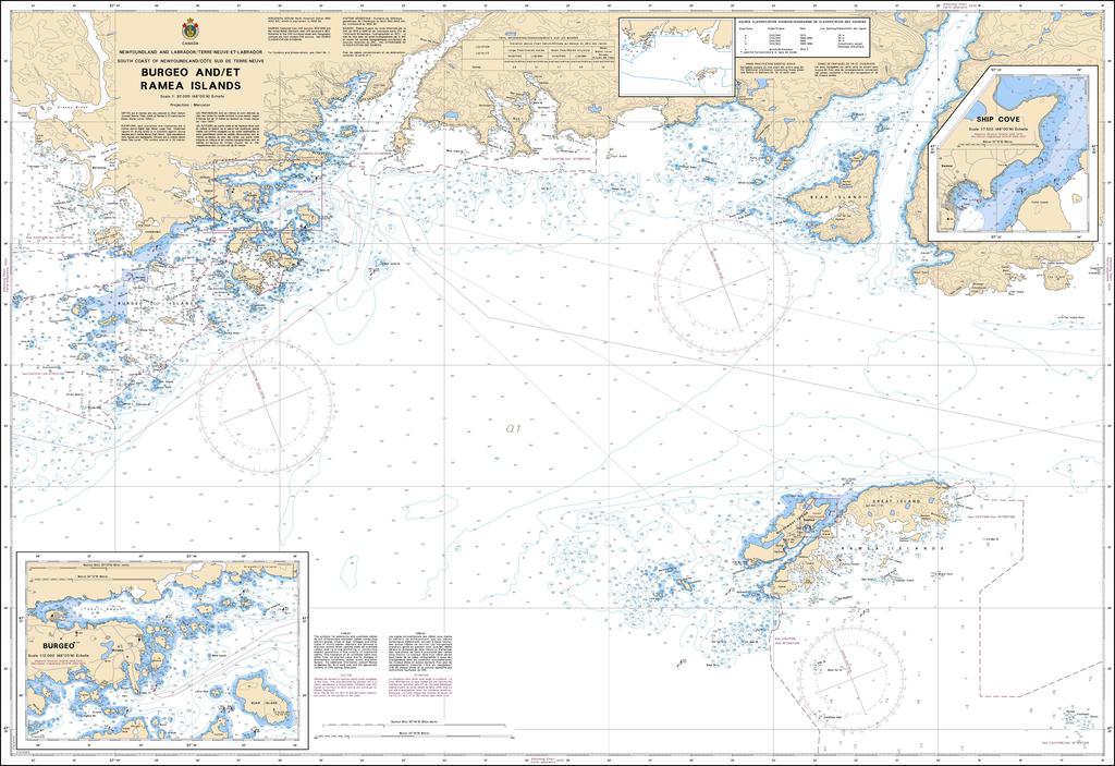 CHS Chart 4825: Burgeo and / et Ramea Islands