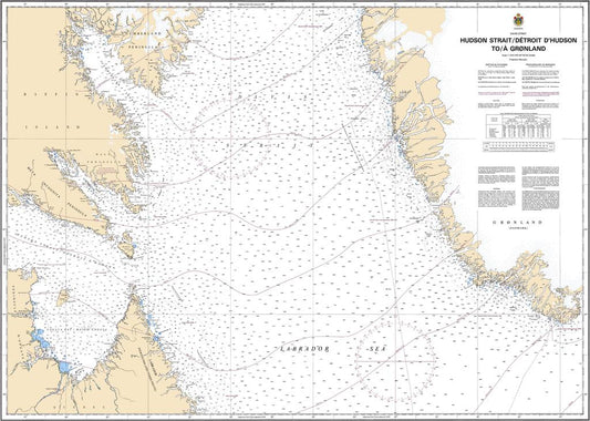 CHS Chart 7011: Hudson Strait/Détroit DHudson to/à Groenland