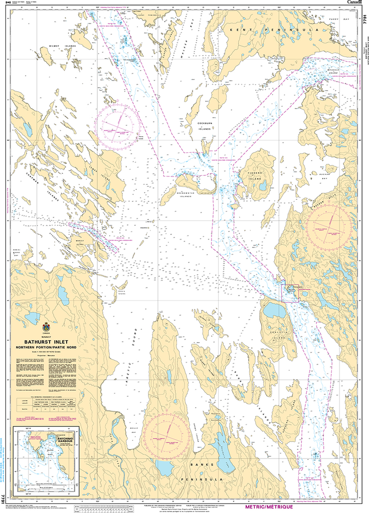 CHS Print-on-Demand Charts Canadian Waters-7791: Bathurst Inlet - Northern Portion/Partie nord, CHS POD Chart-CHS7791