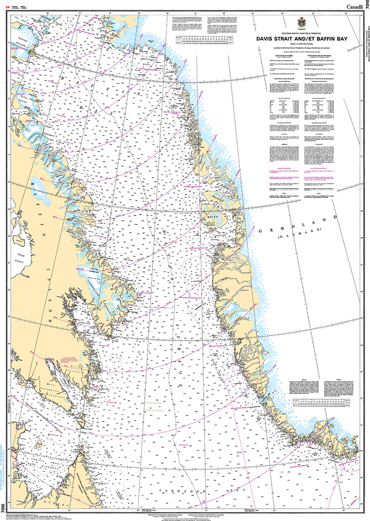 CHS Print-on-Demand Charts Canadian Waters-7010: Davis Strait and/et Baffin Bay, CHS POD Chart-CHS7010