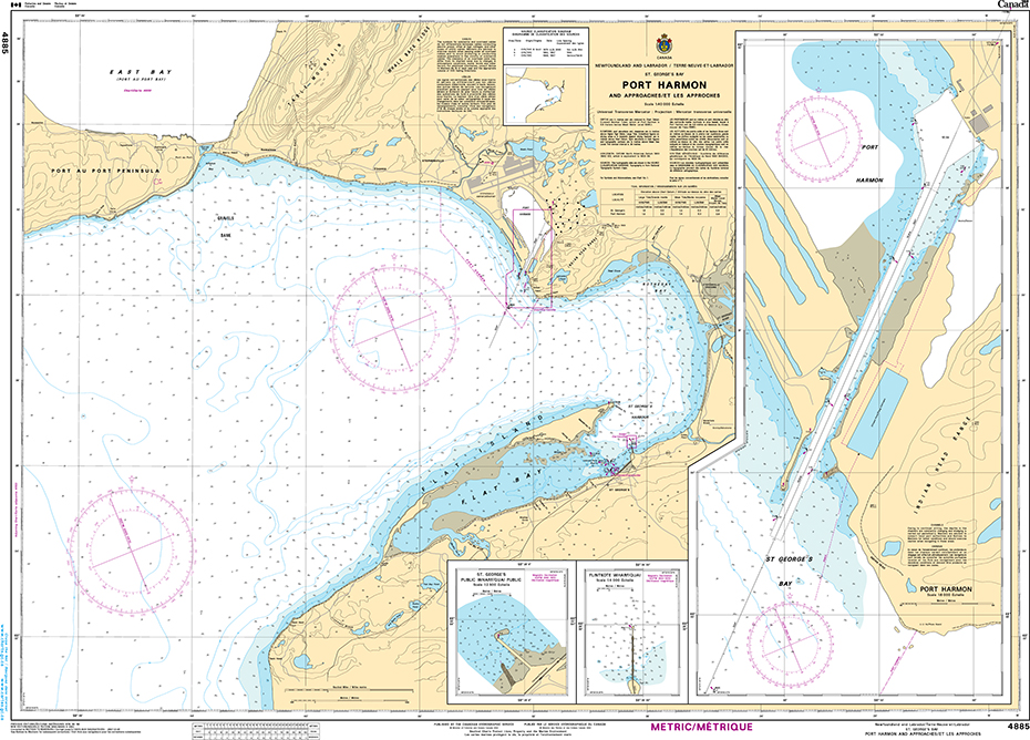 CHS Print-on-Demand Charts Canadian Waters-4885: Port Harmon and Approaches/et les approches, CHS POD Chart-CHS4885