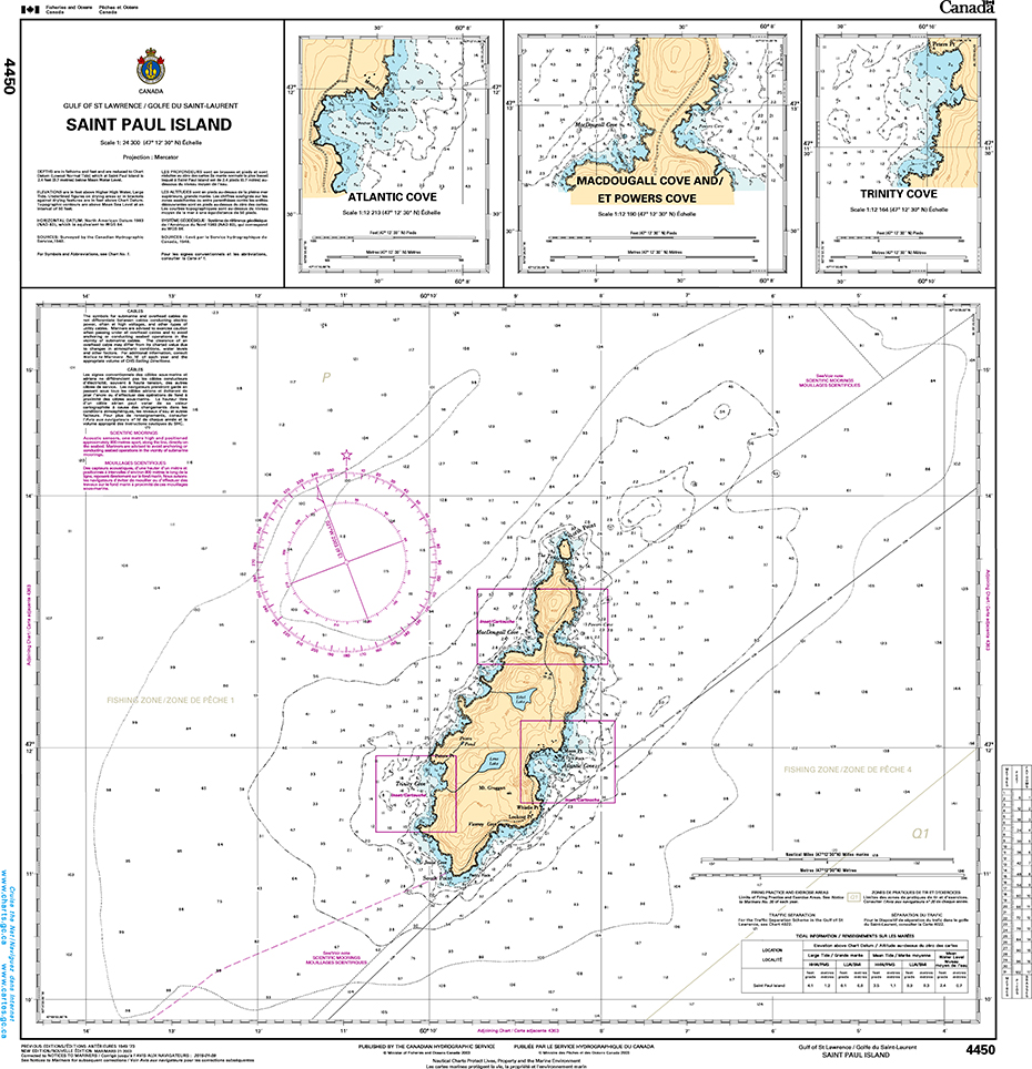 CHS Print-on-Demand Charts Canadian Waters-4450: St. Paul Island, CHS POD Chart-CHS4450