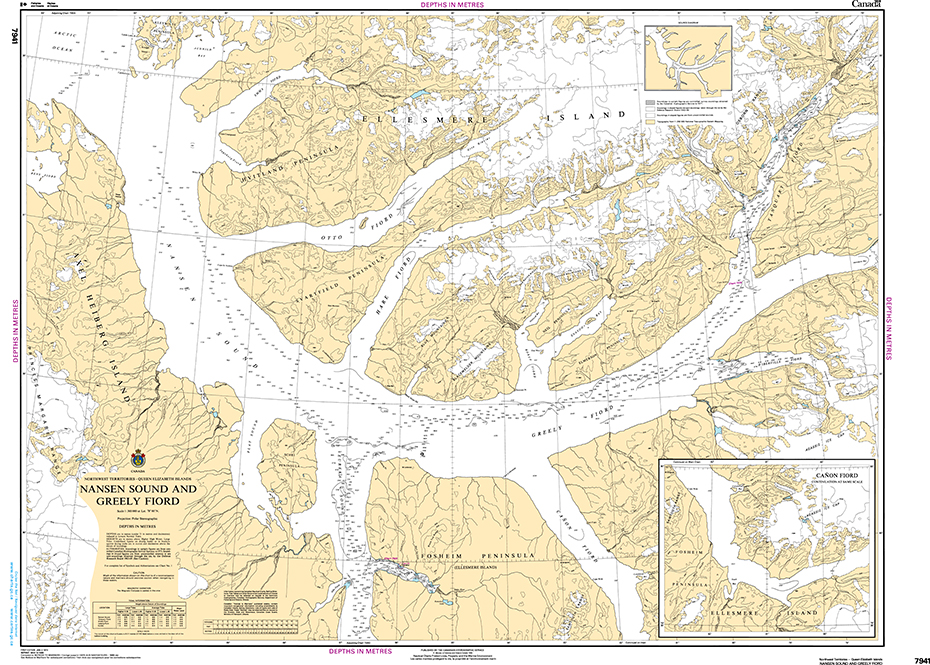 CHS Print-on-Demand Charts Canadian Waters-7941: Nansen Sound and Greely Fiord, CHS POD Chart-CHS7941