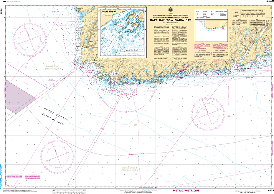 CHS Print-on-Demand Charts Canadian Waters-4823: Cape Ray to/€ Garia Bay, CHS POD Chart-CHS4823