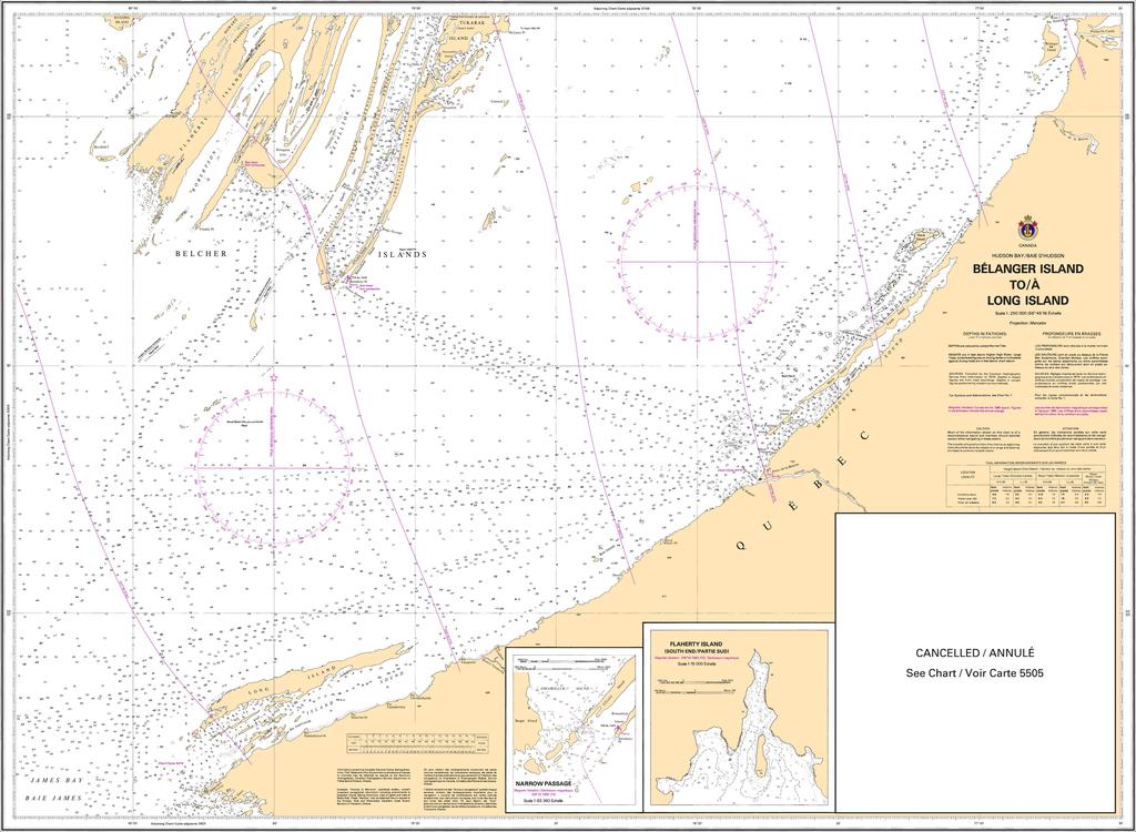 CHS Chart 5707: Bélanger Island to/à Long Island