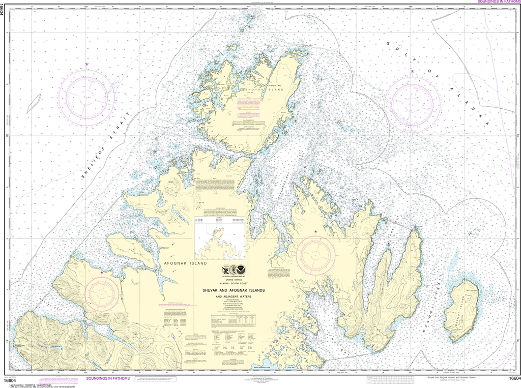 NOAA Chart 16604: Shuyak and Afagnak Islands and Adjacent Waters