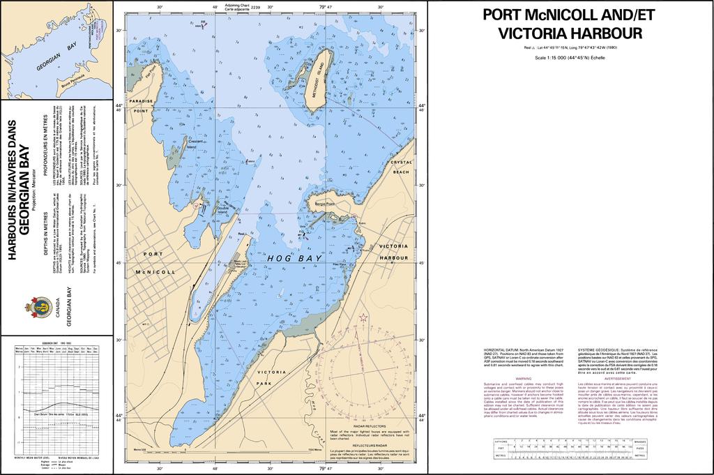 CHS Chart 2223: Port McNicoll and/et Victoria Harbour