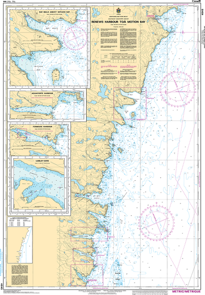 CHS Print-on-Demand Charts Canadian Waters-4845: Renews Harbour to/€ Motion Bay, CHS POD Chart-CHS4845