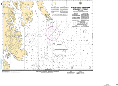 CHS Print-on-Demand Charts Canadian Waters-7103: Approaches to/Approches € Brevoort Harbour, CHS POD Chart-CHS7103