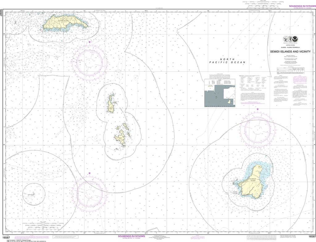NOAA Chart 16587: Semidi Islands and Vicinity