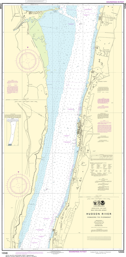 NOAA Chart 12346: Hudson River - Yonkers to Piermont
