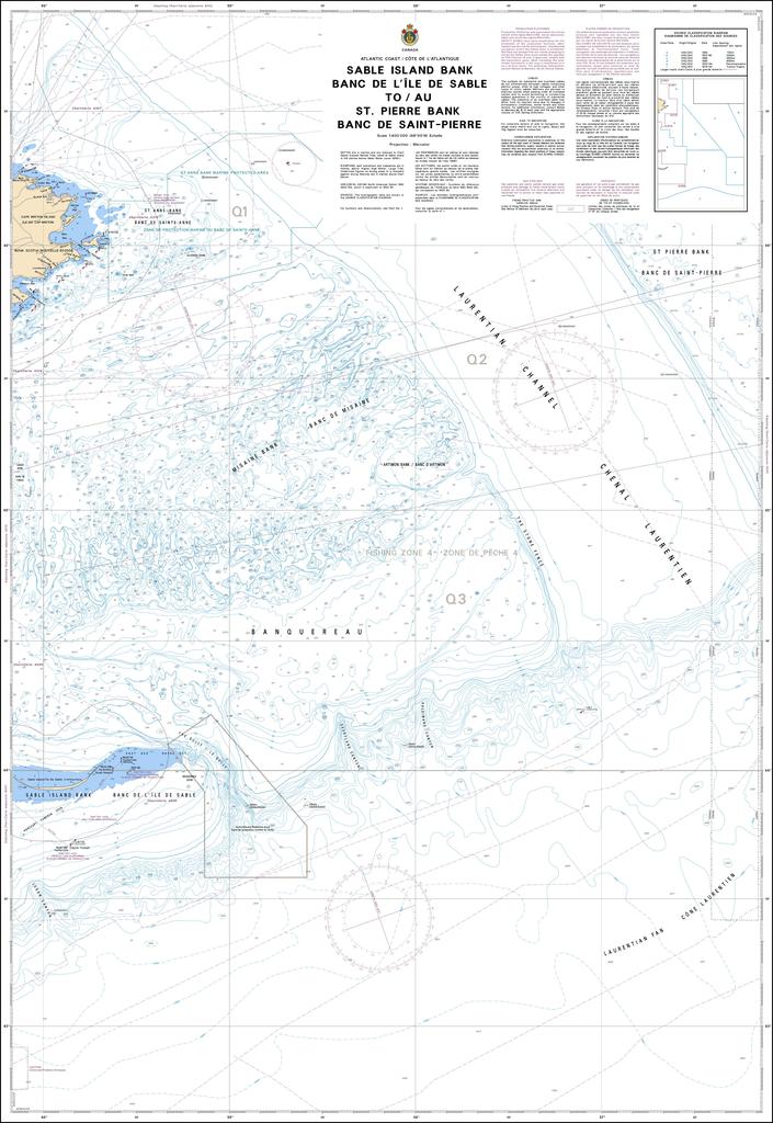 CHS Chart 4045: Sable Island Bank / Banc de IÎle de Sable to / au St. Pierre Bank / Banc de Saint-Pierre