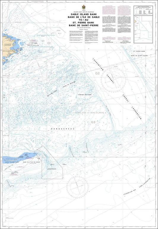 CHS Chart 4045: Sable Island Bank / Banc de IÎle de Sable to / au St. Pierre Bank / Banc de Saint-Pierre