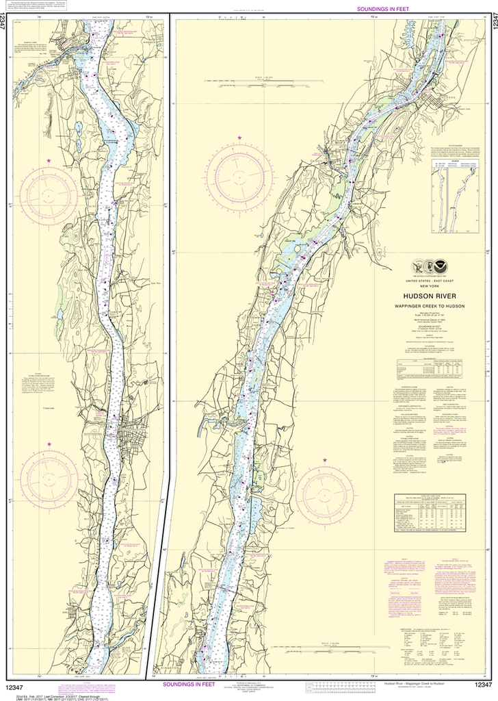 NOAA Chart 12347: Hudson River - Wappinger Creek to Hudson