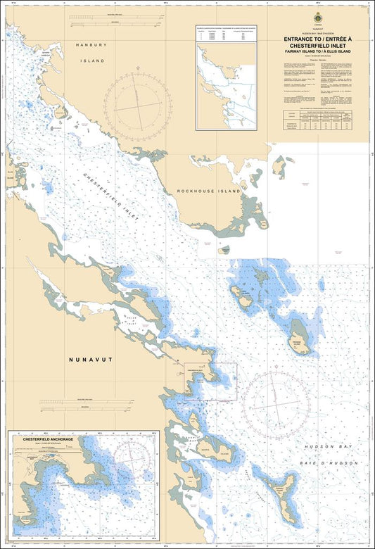 CHS Chart 5620: Entrance to/Entrée à Chesterfield Inlet (Fairway Island to/à Ellis Island)