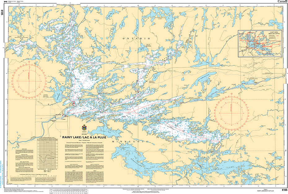 CHS Print-on-Demand Charts Canadian Waters-6105: Rainy Lake / Lac € la Pluie, CHS POD Chart-CHS6105