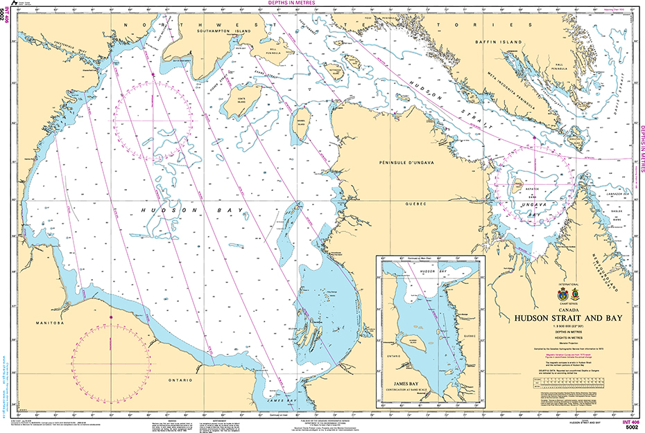 CHS Print-on-Demand Charts Canadian Waters-5002: Hudson Strait and Bay, CHS POD Chart-CHS5002