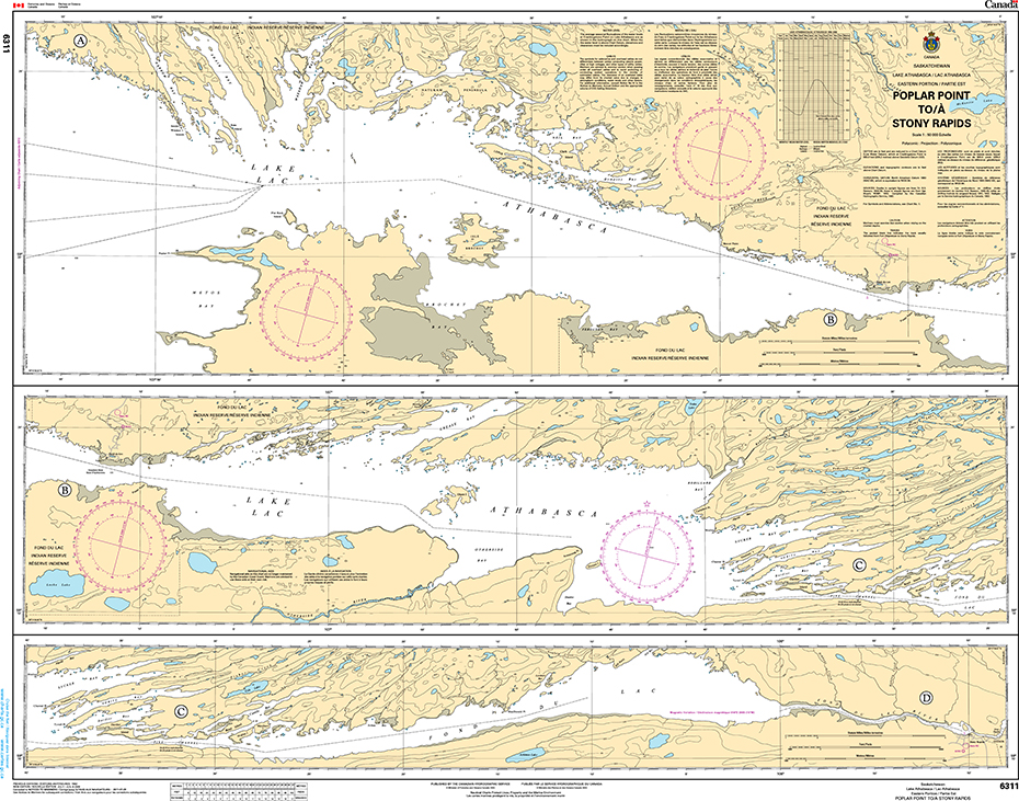 CHS Print-on-Demand Charts Canadian Waters-6311: Poplar Point to/€ Stony Rapids, CHS POD Chart-CHS6311