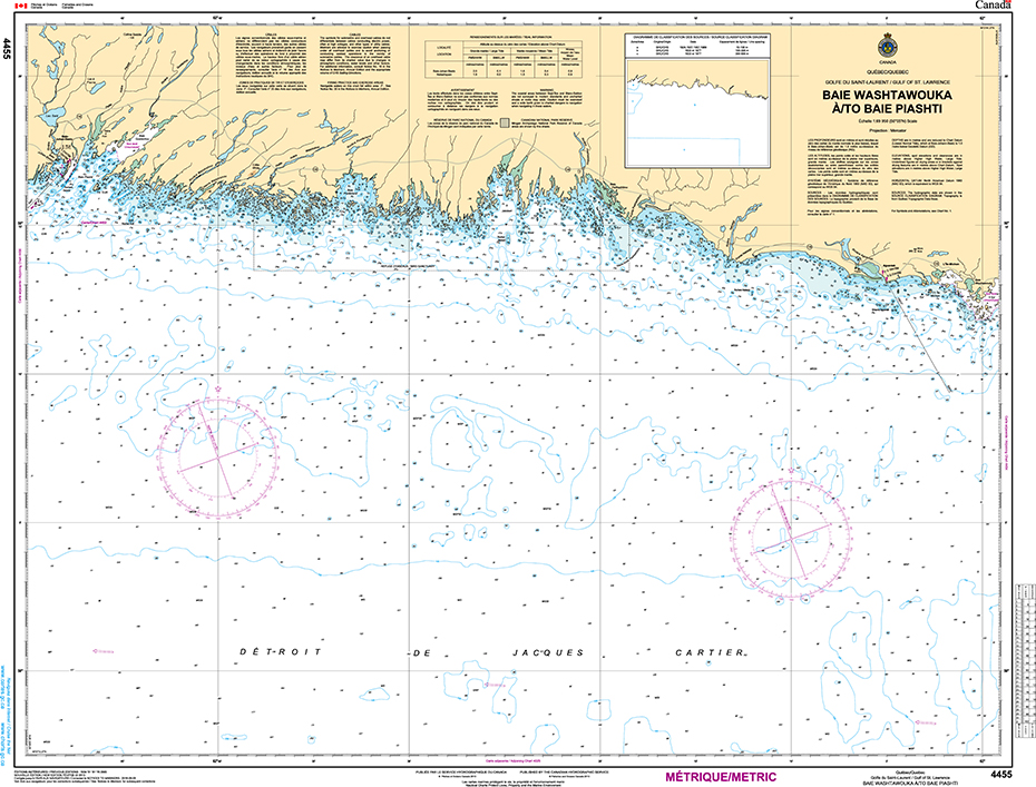 CHS Print-on-Demand Charts Canadian Waters-4455: Baie Washtawouka €/to Baie Piashti, CHS POD Chart-CHS4455