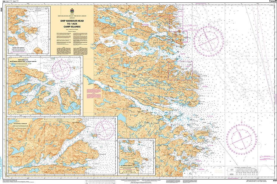 CHS Print-on-Demand Charts Canadian Waters-4701: Ship Harbour Head to/aux Camp Islands, CHS POD Chart-CHS4701