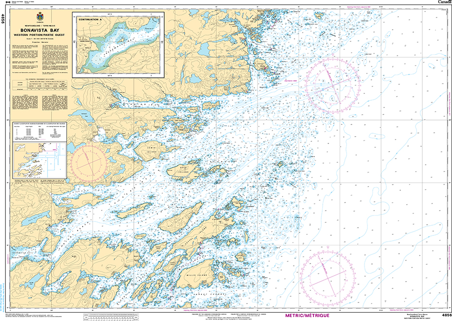 CHS Print-on-Demand Charts Canadian Waters-4856: Bonavista Bay: Western Portion / Partie ouest, CHS POD Chart-CHS4856
