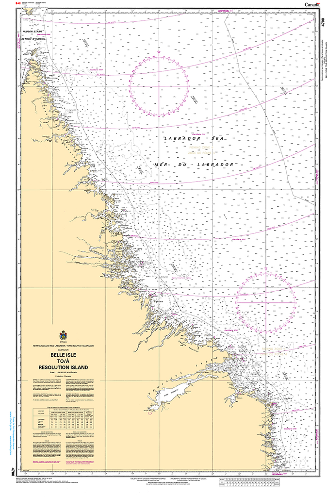 CHS Print-on-Demand Charts Canadian Waters-4700: Belle Isle to / € Resolution Island, CHS POD Chart-CHS4700