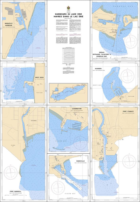 CHS Chart 2181: Harbours in Lake Erie/Havres dans le lac Érié