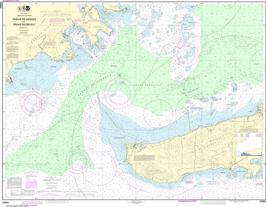 NOAA Chart 25664: Pasaje de Vieques and Radas Roosevelt