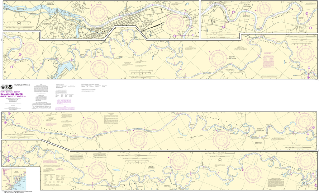 NOAA Chart 11515: Savannah River - Brier Creek to Augusta