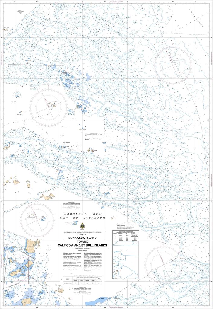 CHS Chart 5051: Nunaksuk Island to / aux Calf Cow and / et Bull Islands