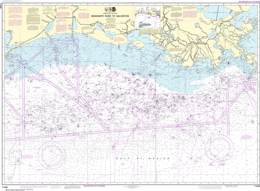 NOAA Chart 11340: Mississippi River to Galveston