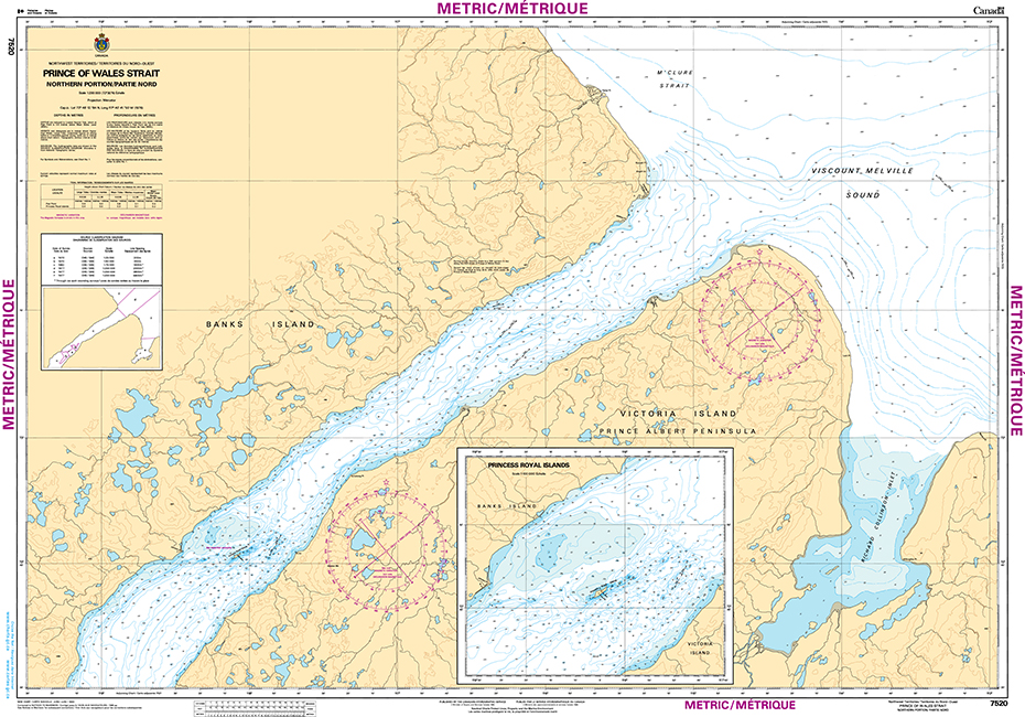 CHS Print-on-Demand Charts Canadian Waters-7520: Prince of Wales Strait, Northern Portion/ Partie Nord, CHS POD Chart-CHS7520