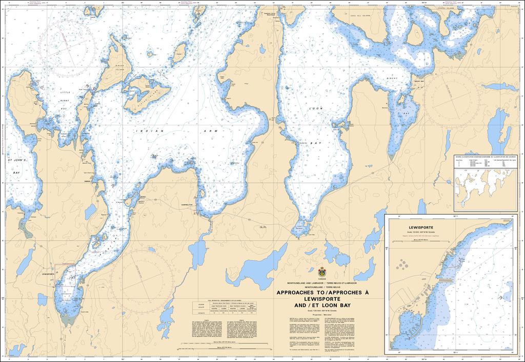 CHS Chart 4865: Approaches to / Approches à Lewisporte and / et Loon Bay